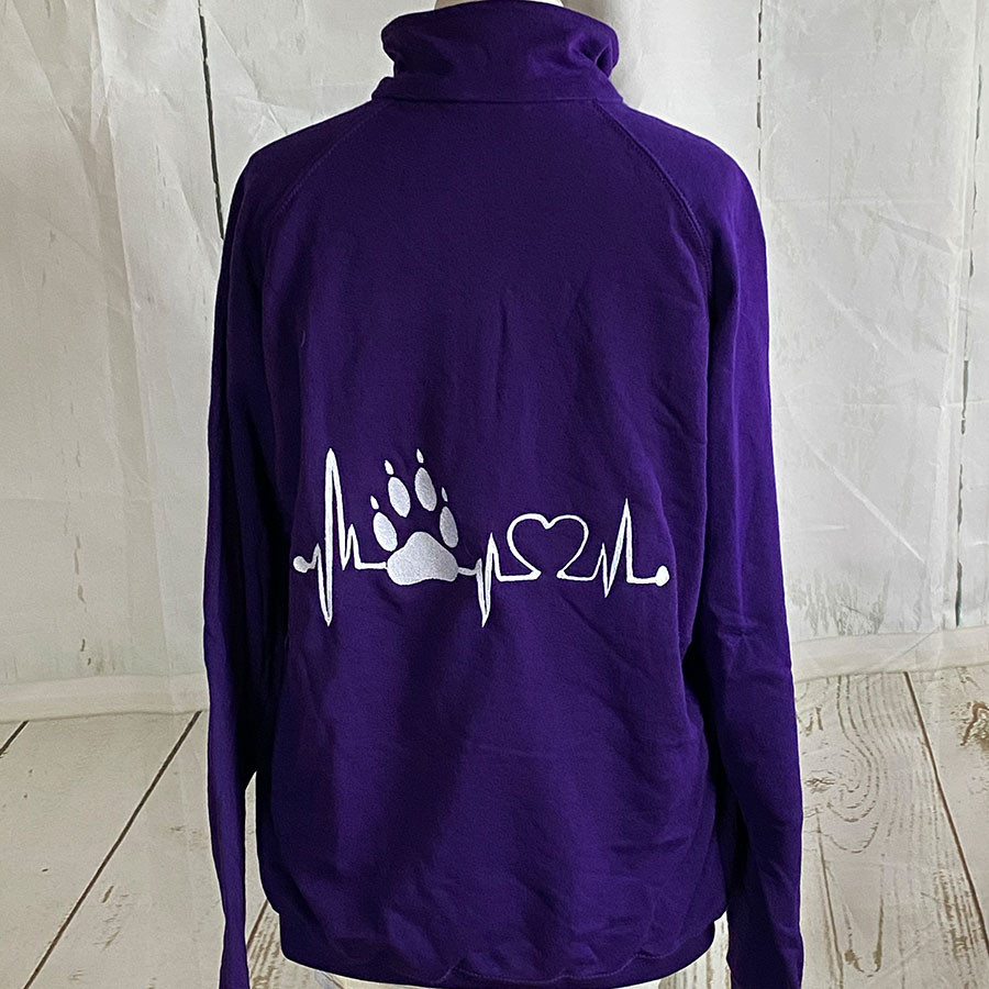 FoL Zip-Sweat lila Gr. S Herzkurve