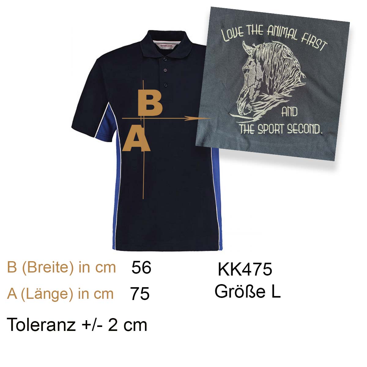 Polohemd, Sportshirt, Polo, Nachtblau, Seitenstreifen