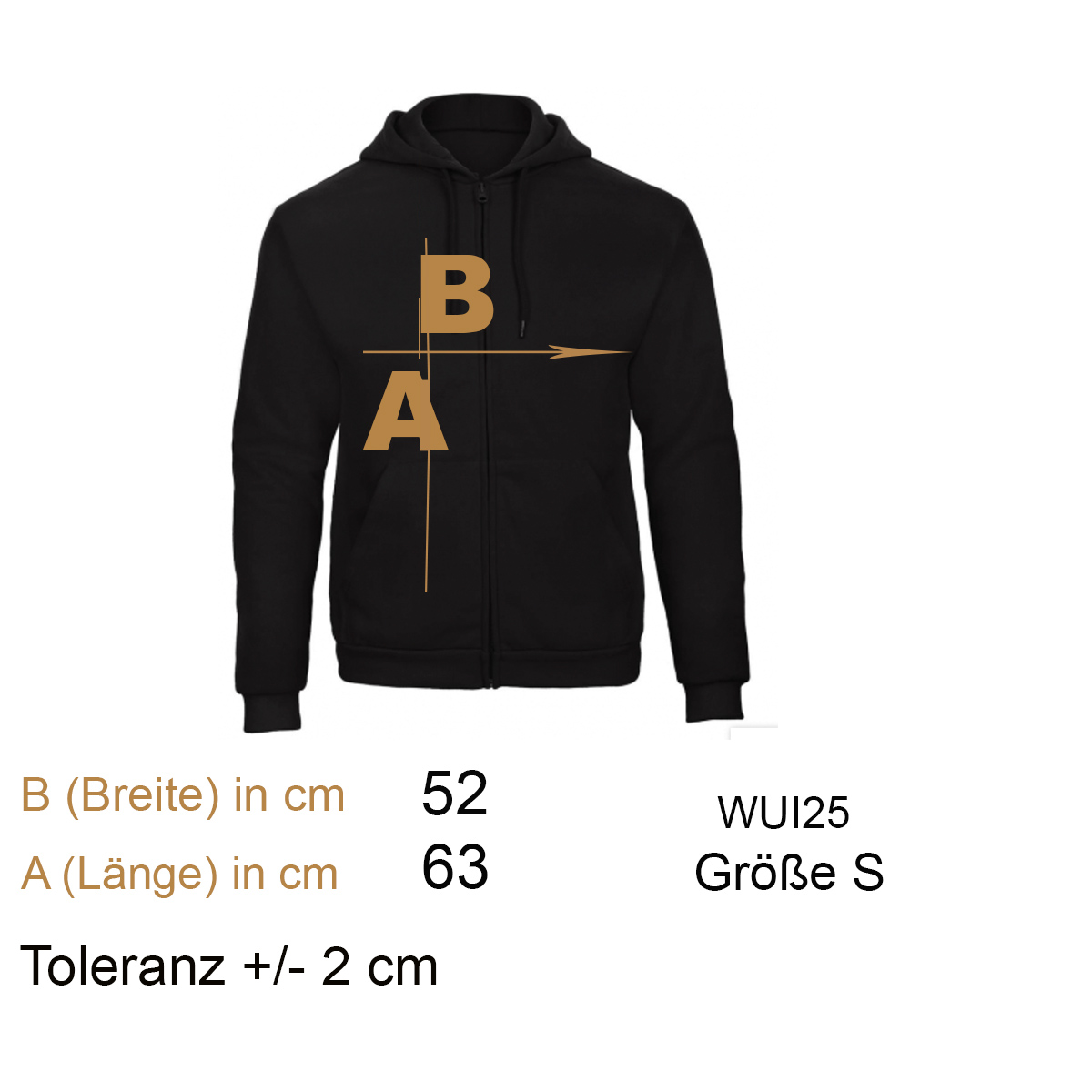 Kapuzensweatjacke B&C Gr. S schwarz