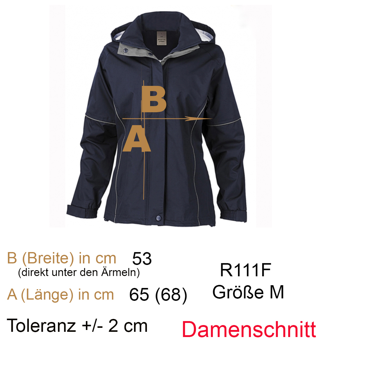 Damenjacke, Navy, Regenjacke, Langarm, Reißverschluss