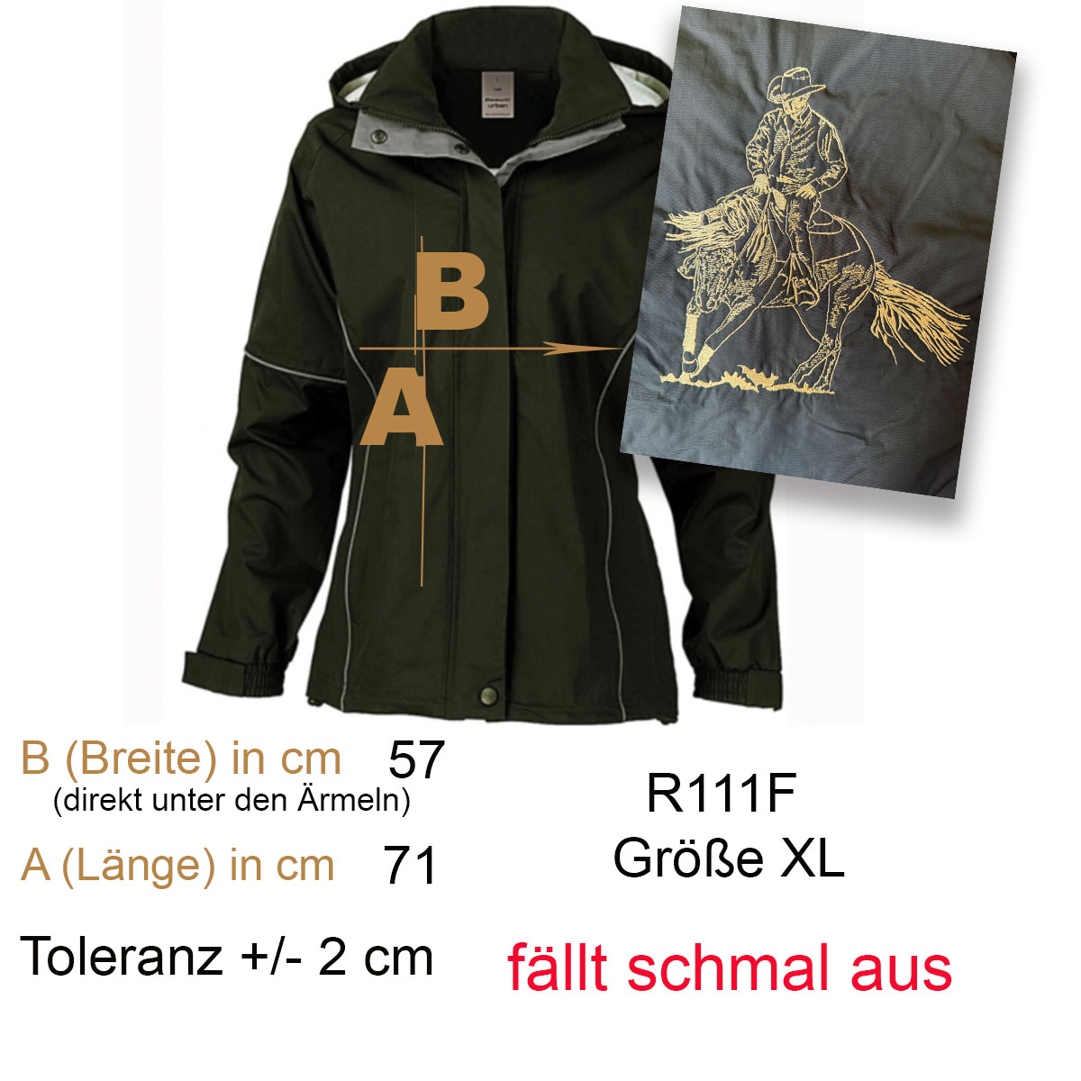 Regenjacke, Outdoorjacke, Wasserabweisend, Armbelichtung, Größe XL