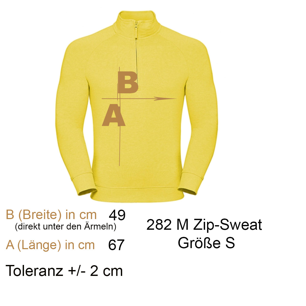 Zip Sweatshirt Gr. S gelb DSH Schutzhund