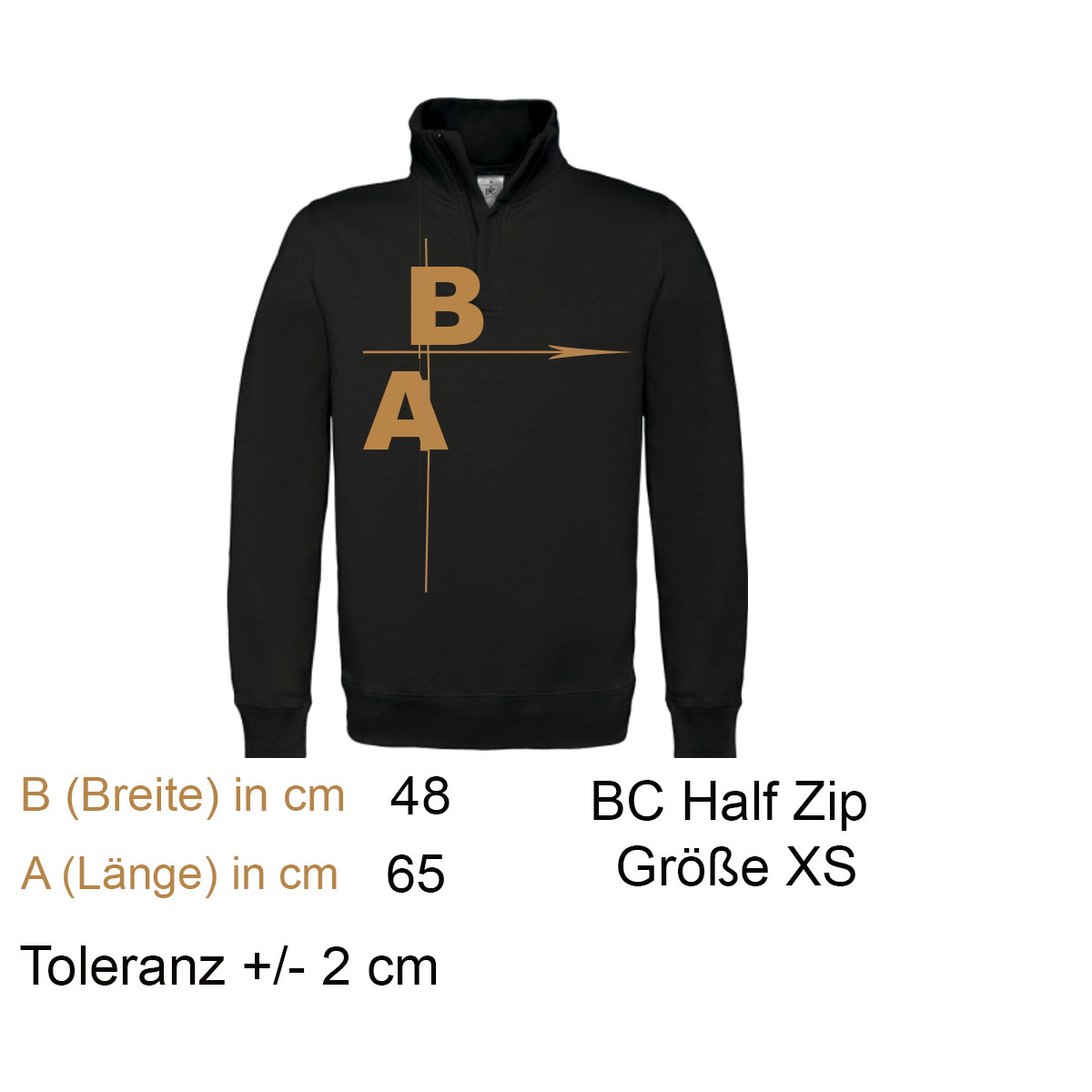 Microfleece Half Zip Gr. XS schwarz Rückenstick Hunde: Dog Power